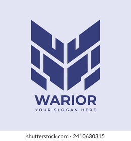 Modern Minimalist Warior Logo Vector Design