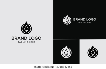 Modern Minimalist Water Drop Logo Design Concept