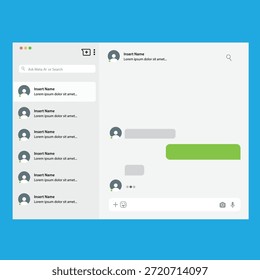 Maqueta de interfaz de chat de Web minimalista moderna