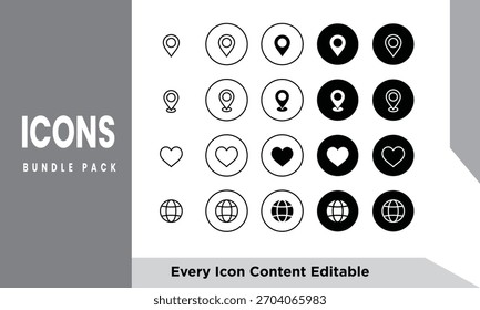 Modernes minimalistisches Web- und Mobile App Icon-Paket mit sauberen bearbeitbaren Vektorsymbolen für UI-, UX-, Business-, Technologie- und digitale Designprojekte