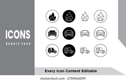 Modern Minimalist Web and Mobile App Icon Bundle Pack Featuring Clean Editable Vector Symbols for UI, UX, Business, Technology, and Digital Design Projects