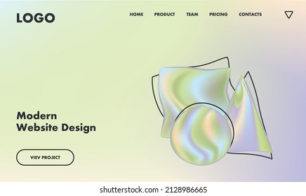 Modern minimalist website design template. Vector illustration of geometric gradient shapes. Easy to edit and customiz