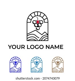 vector del logotipo del vino moderno y minimalista