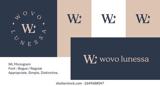 Modern minimalist WL monogram logo with clean geometric lines. This abstract, versatile mark combines elegance with clarity, making it ideal for wellness, fashion, editorial, and personal branding.
