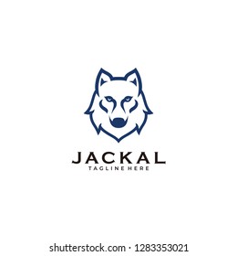 Modern minimalist wolf jackal logo icon vector