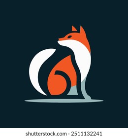 Modern Minimalist Wolf Logo Design minimalist creative fox Animal Modern Simple Design Concept logo. colorfull creative fox head mascot Fox Vector Simple Face Fox wolf logo design