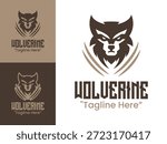 A modern minimalist wolverine logo crafted for wildlife branding, outdoor industries, and animal-focused identity.