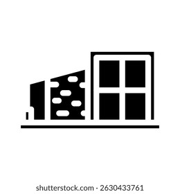 modern minimalist wood cabin wooden glyph icon vector. modern minimalist wood cabin wooden sign. isolated symbol illustration