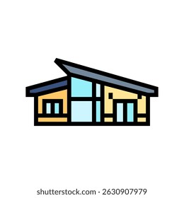modern minimalist wood cabin wooden color icon vector. modern minimalist wood cabin wooden sign. isolated symbol illustration