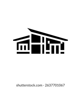 modern minimalist wood cabin wooden glyph icon vector. modern minimalist wood cabin wooden sign. isolated symbol illustration