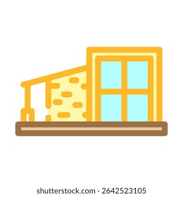 modern minimalist wood cabin wooden color icon vector. modern minimalist wood cabin wooden sign. isolated symbol illustration