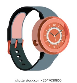 Modern Minimalist Wristwatch Vector, Men Hand Watch Vector Illustration isolated on white background
