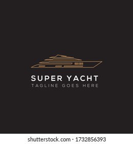 modern minimalist yacht or cruise ship logo vector