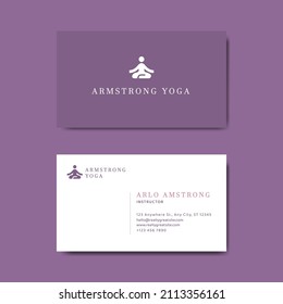 Moderna tarjeta de visita Minimalista Yoga para belleza, cosméticos, yoga y spa.