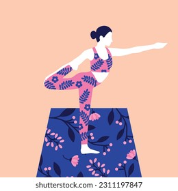 Modern Minimalist Yoga Silhouette Illustration