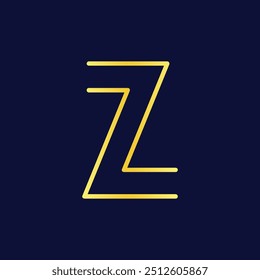 Modern Minimalist Z Initial Logo in Gold