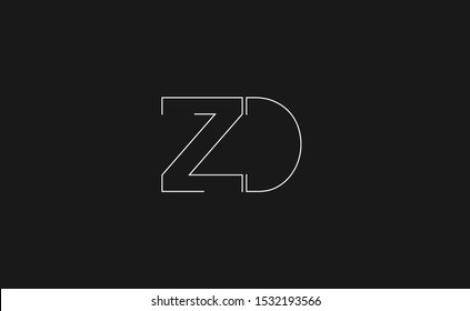 Modern minimalist ZD logo design