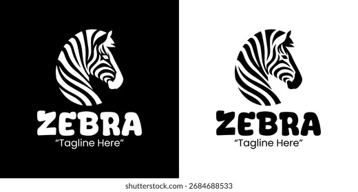 Modern Minimalist Zebra Logo with Creative Stripe Design for Branding