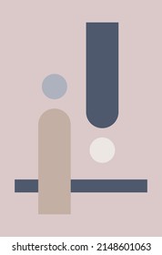 Arte abstracto minimalista moderno. Decoración moderna de las paredes. Afiche de arte creativo de Boho. Formas geométricas.