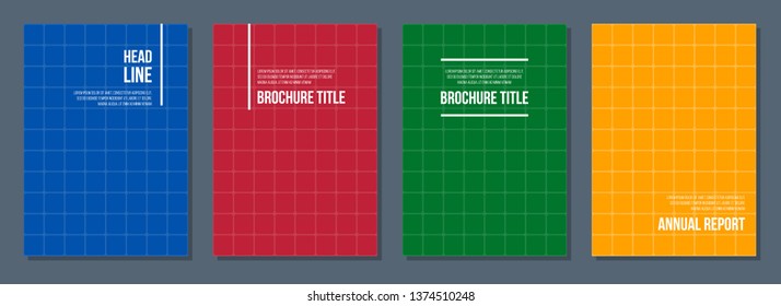 modern minimalistic abstract squared grid covers set, vector illustration