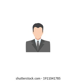 Modern Minimalistic Business Man with suit  Icon Vector. Simple Male Worker avatar icon for business concept. Human with uniform  symbol isolated on white background. Can be used for web and mobile
