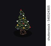 Modern minimalistic christmass tree in vector