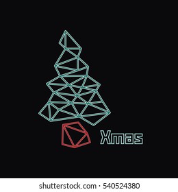 Modern minimalistic christmass tree in vector