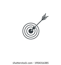 Modern Minimalistic Dart Vector Icon. Simple Dart icon for targeting or success concept. Dartboard and Arrow symbol isolated on white background. Can be used for web and mobile.