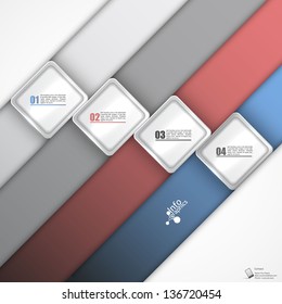 Modern Minimalistic Design template / can be used for infographics / numbered banners /