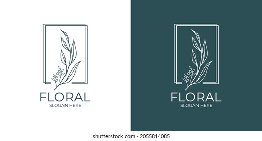 modern and minimalistic floral logo set