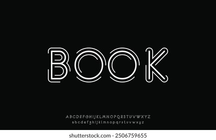 Modern minimalistic font. Futuristic and minimalistic sans serif font. Stylish alphabet with uppercase letters and numbers. Creative font for sport and science, music and technology industry.
