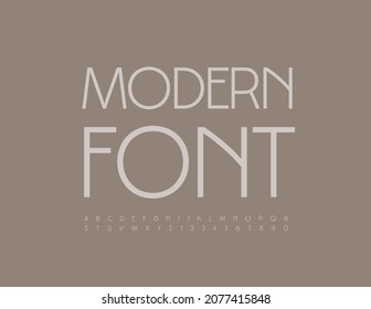 Modern minimalistic Font. Vector Alphabet Letters and Numbers set