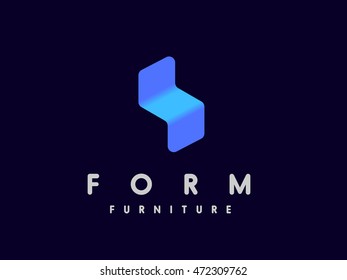 Modern minimalistic furniture logo template.