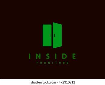 Modern minimalistic furniture logo template.