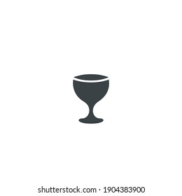 Modernes Minimalistisches Goblet-Vektorsymbol. Einfache Tasse Ikone für Wein oder Getränk Konzept. Weinglas-Symbol einzeln auf weißem Hintergrund. Kann für Web und Mobile verwendet werden.