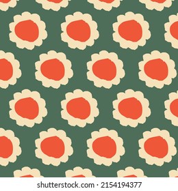 Modern minimalistic hand-drawn flowers pattern. Abstract painting universal freehand floral seamless pattern. Graphic design for background, card, banner, poster, cover, invitation, fabric or brochure