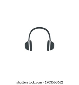 Modern Minimalistic Headphone Vector Icon. Simple headphone icon for music or call concept. Call Center symbol isolated on white background. Can be used for web and mobile.
