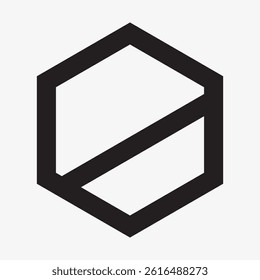 A modern and minimalistic hexagon logo with a diagonal split. Perfect for technology, architecture, or blockchain branding.
