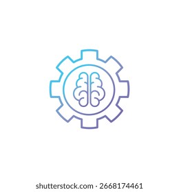 Cerebro humano minimalista moderno y concepto de tecnología Cerebro en la configuración de la línea de íconos Configuración del Vector de la línea de íconos Concepto mental de configuración de íconos