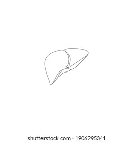 Modern Minimalistic Human Liver line Icon Vector. Simple Liver outline  sign for human anatomy, medical or healthcare concept. Liver organ symbol isolated on white background.