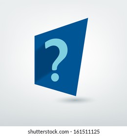 Modern minimalistic icon shape. Question vector sign.