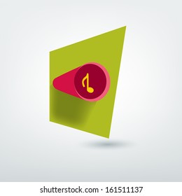 Modern minimalistic icon shape. Volume music vector sign.
