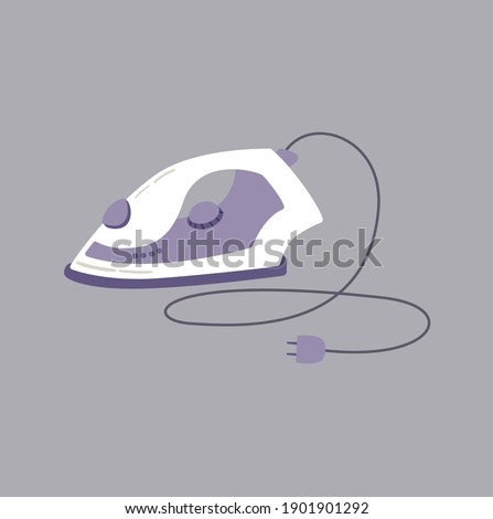 Modern minimalistic iron vector isolated on background. Simple iron icon. Smoothing-iron vector on top view. Housework equipment for clothes. Electronic home appliance vector illustration