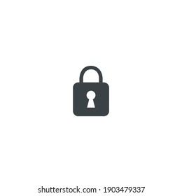 Modern Minimalistic Lock Icon Vector. Simple icon for security or protection concept. Lock symbol isolated on white background.