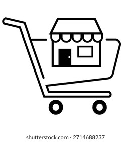A modern, minimalistic logo design for an e-commerce on white background