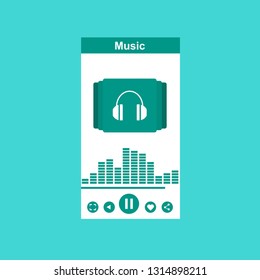 modern minimalistic media player user interface with panel control in modern flat design - Vector