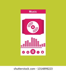modern minimalistic media player user interface with panel control in modern flat design - Vector