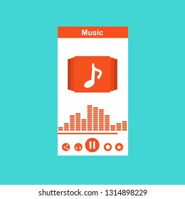 modern minimalistic media player user interface with panel control in modern flat design - Vector