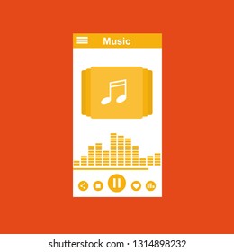 modern minimalistic media player user interface with panel control in modern flat design - Vector