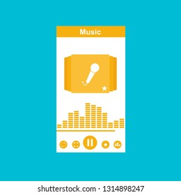 modern minimalistic media player user interface with panel control in modern flat design - Vector